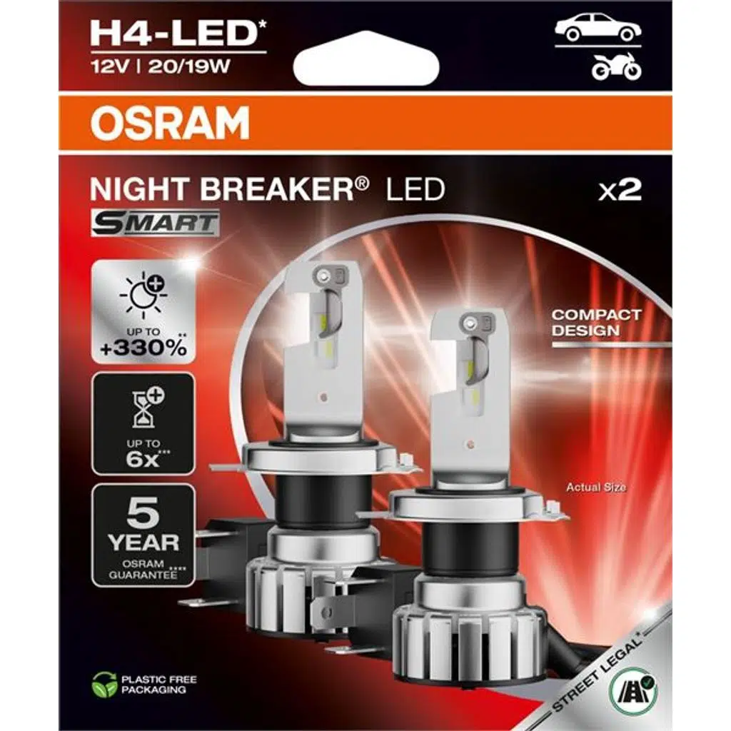 64193DWNBSM-2HB20/19W12VP43T HFB2 OSRAM AMPULNight Breaker LED SMART H4 (1 TK )