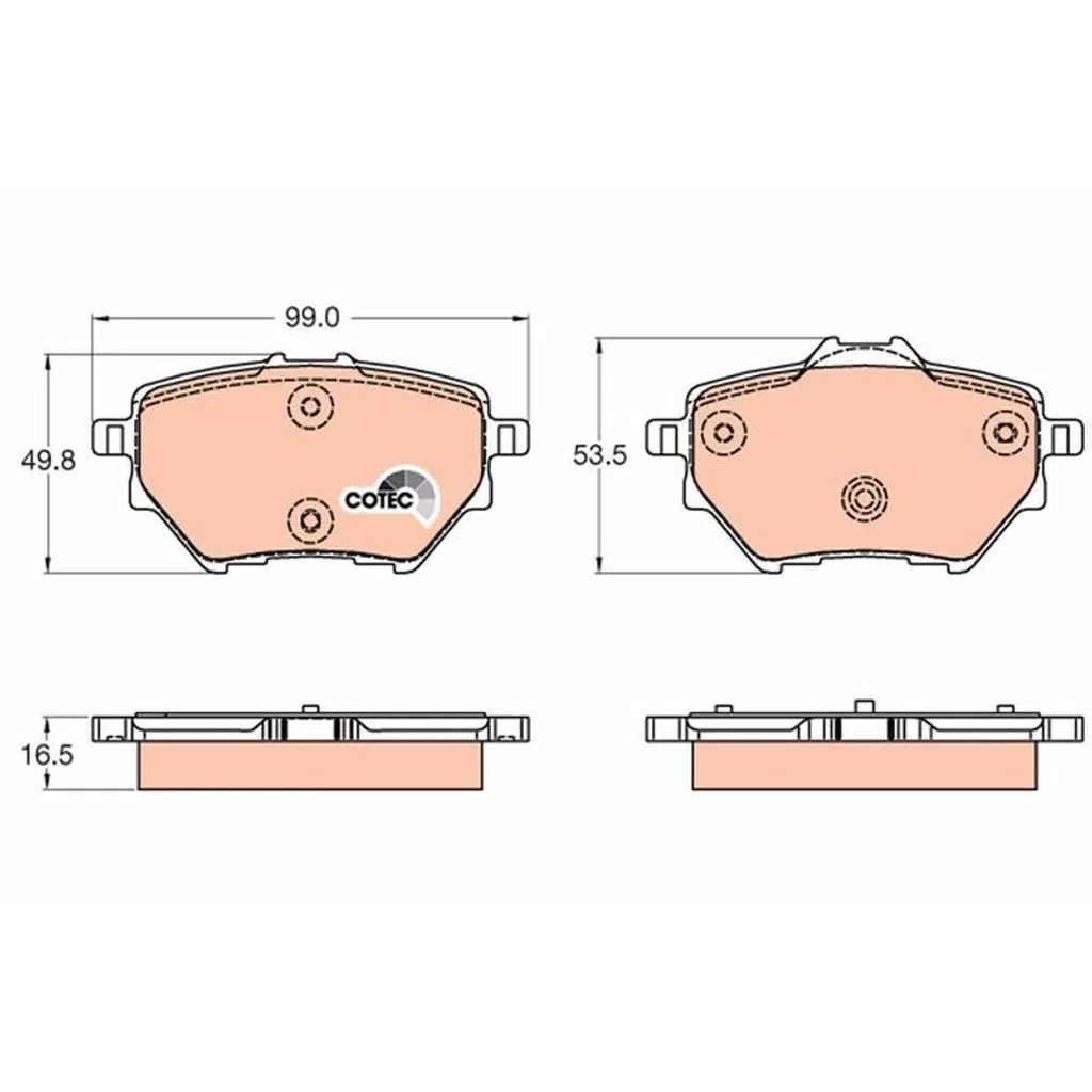 ARKA FREN BALATASI PEUGEOT 208-II 308-II 3008 PARTNER-RIFTER / CITROEN C4 PICASSO-II BERLINGO / (1 TK )