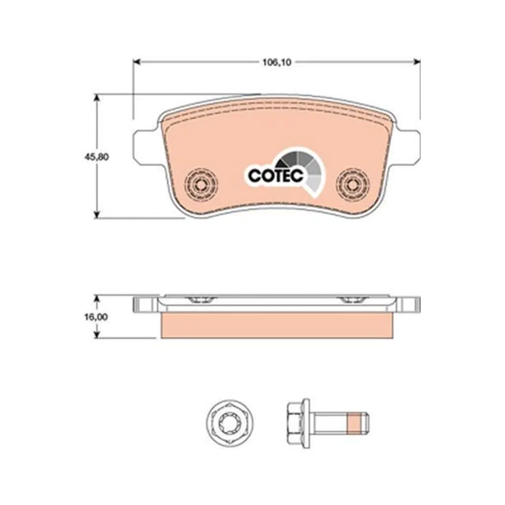 ARKA FREN BALATASI RENAULT FLUENCE 09> MEGANE III 09> MEGANE IV 15> GRAND SCENIC III 09> CLIO V 20> (1 TK )