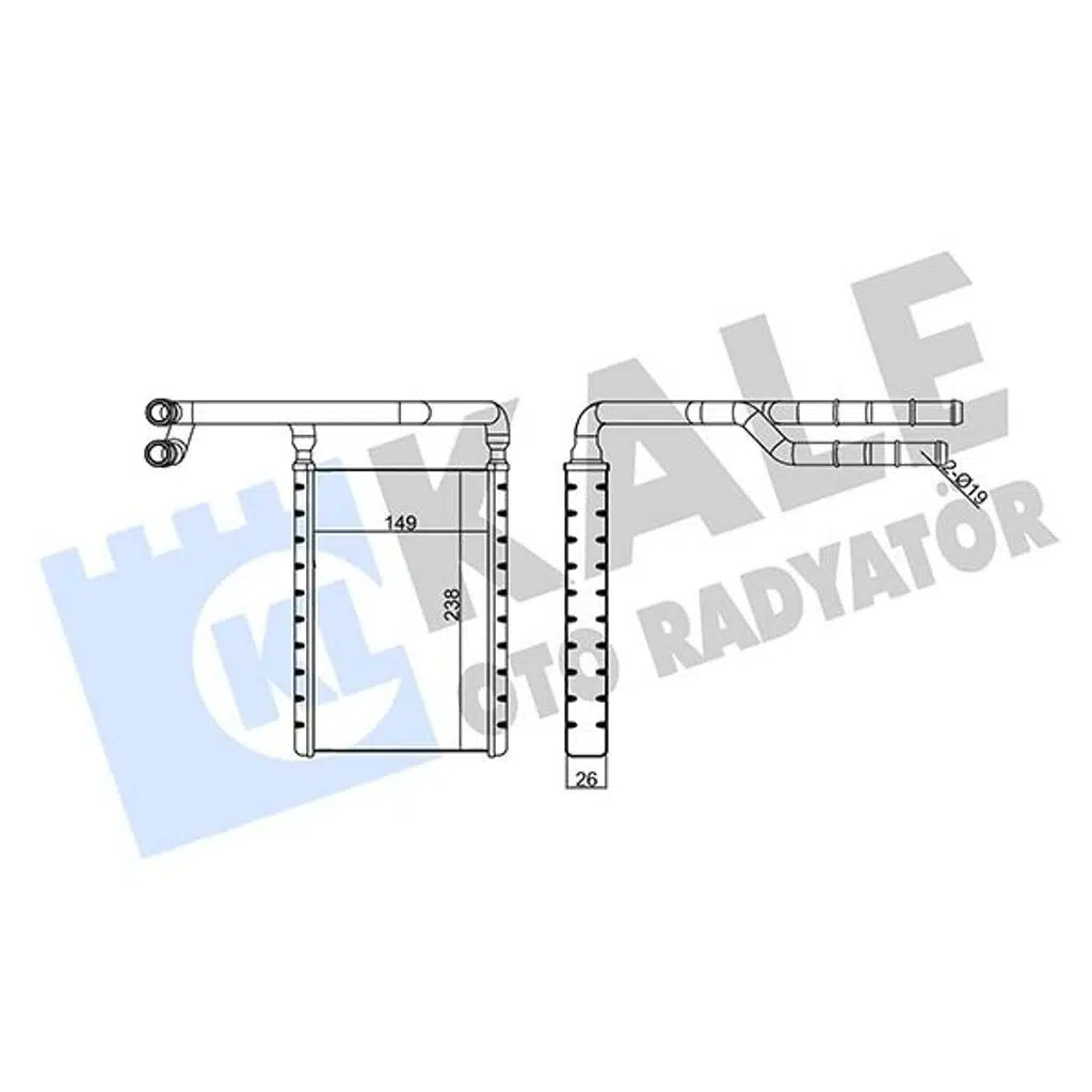 BRAZING KALORİFER RADYATÖRÜ 26 MM FORD TOURNEO CUSTOM TRANSIT CUSTOM TRANSIT (1 AD )