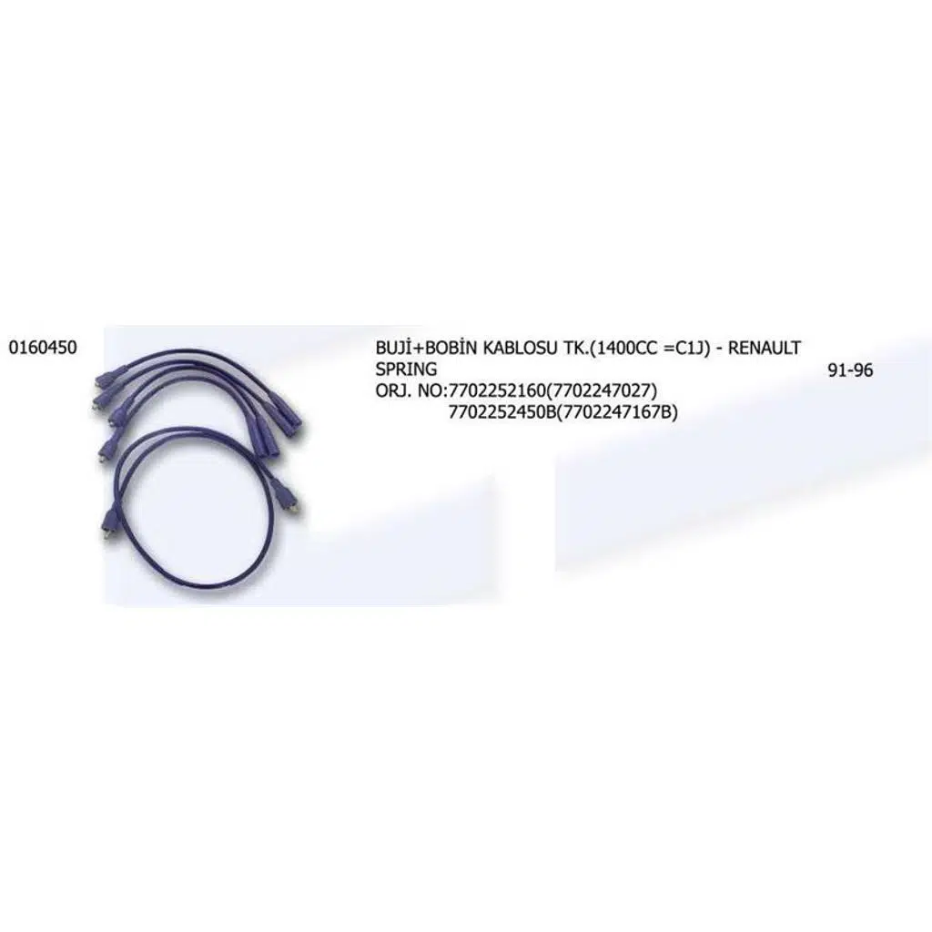 BUJİ ve BOBİN KABLOSU RENAULT SPRING 7702252160- (1 TK )