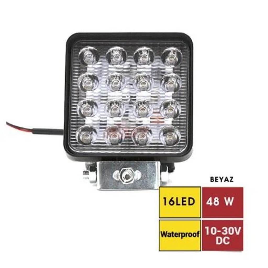 ÇALIŞMA LAMBASI 16LED KARE KUTU 10V-30V 48W (1 AD )