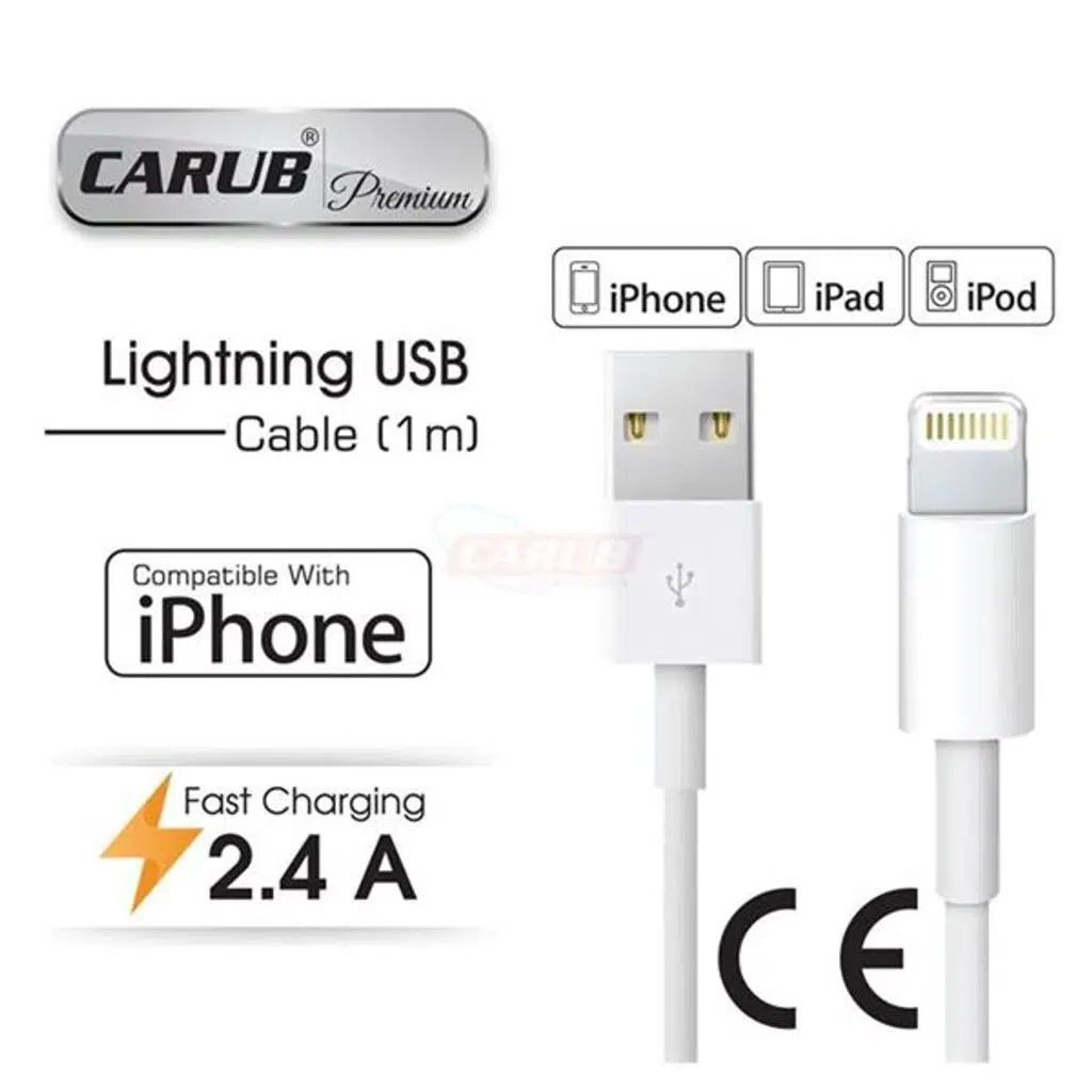 CARUB ŞARZ KABLOSU USB İPHONE 1MT (1 AD )