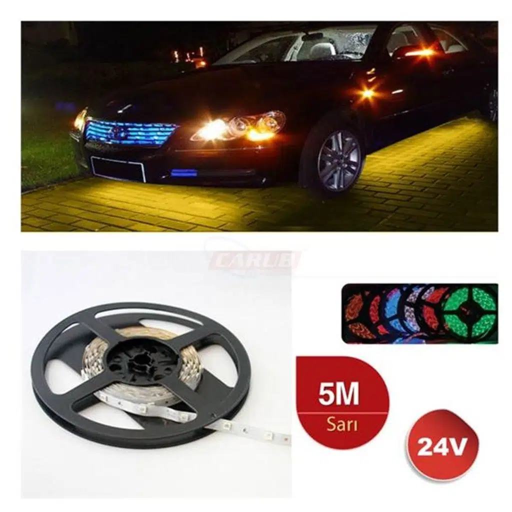 CARUB ŞERİT LED 24V 300 LED 5MT SARI (1 AD )