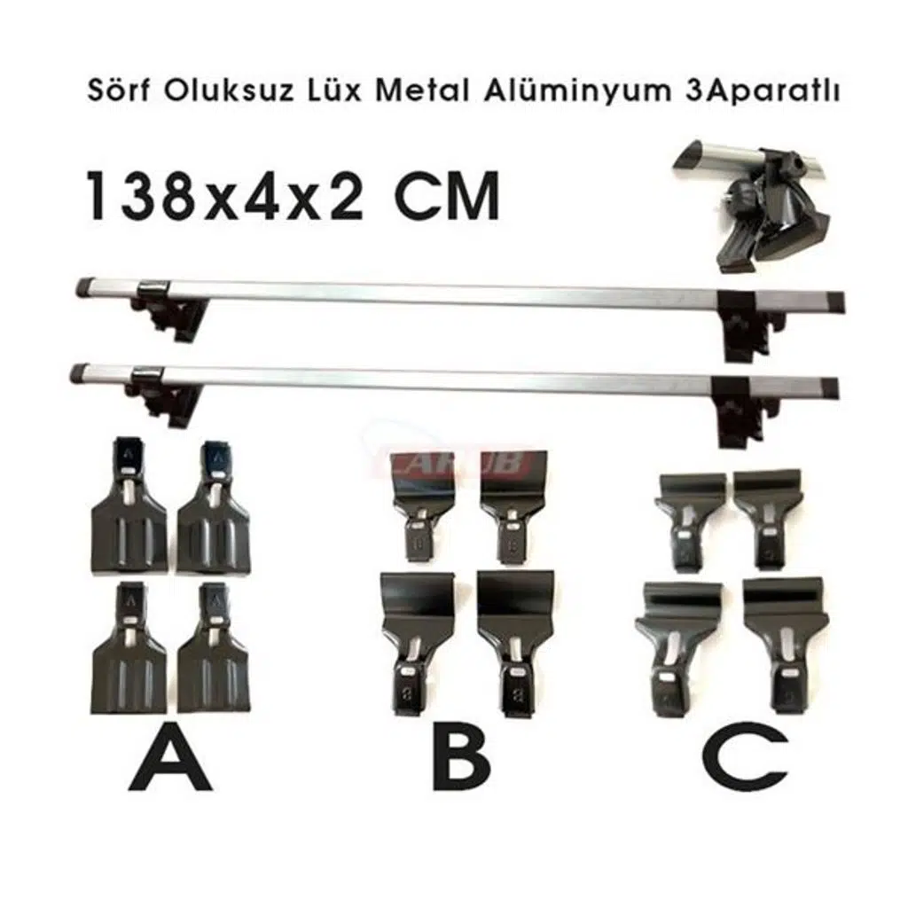 CARUB SÖRF OLUKSUZ LÜXMETAL ALÜMY 138×4X2CM 3APART (1 TK )