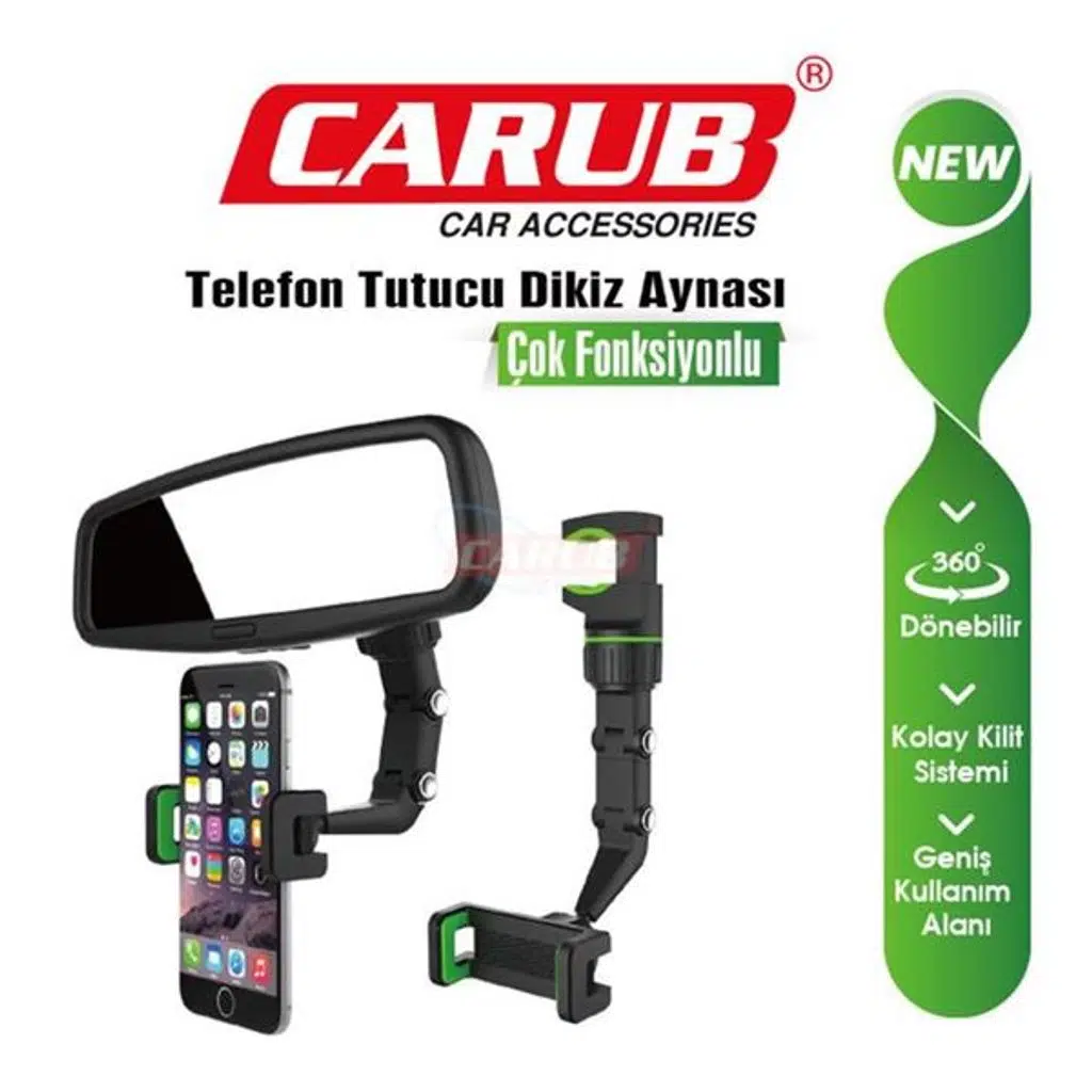 CARUB TELEFON TUTUCU DİKİZ AYNA ÇOK FONKSİYONLU (1 AD )