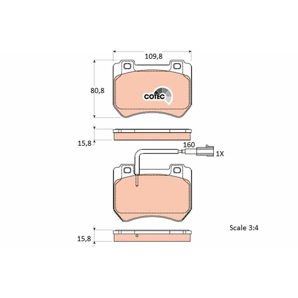 DİSK FREN BALATASI ÖN ALFA ROMEO BRERA 2006 >>, SPIDER 2006 >>, 159 2005 - 2011 (1 TK )