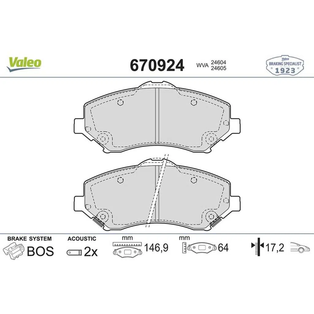DİSK FREN BALATASI (ÖN) CHRYSLER GRAND VOYAGER 3.3/3.6/3.8/4.0/2.8D 07/07> CHRYSLER TOWN & COUNTRY 3 (1 TK )