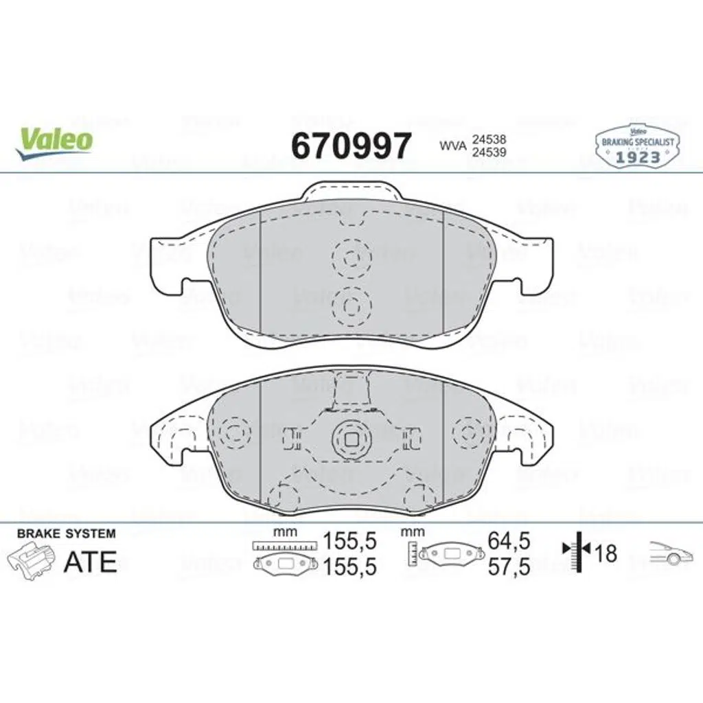 DİSK FREN BALATASI ÖN CITROEN C4 PICASSO-C4 II DS4-1.6HDI 110/1.8 16V 10/06 - PARTNER TEPE-BERLINGO (1 TK )