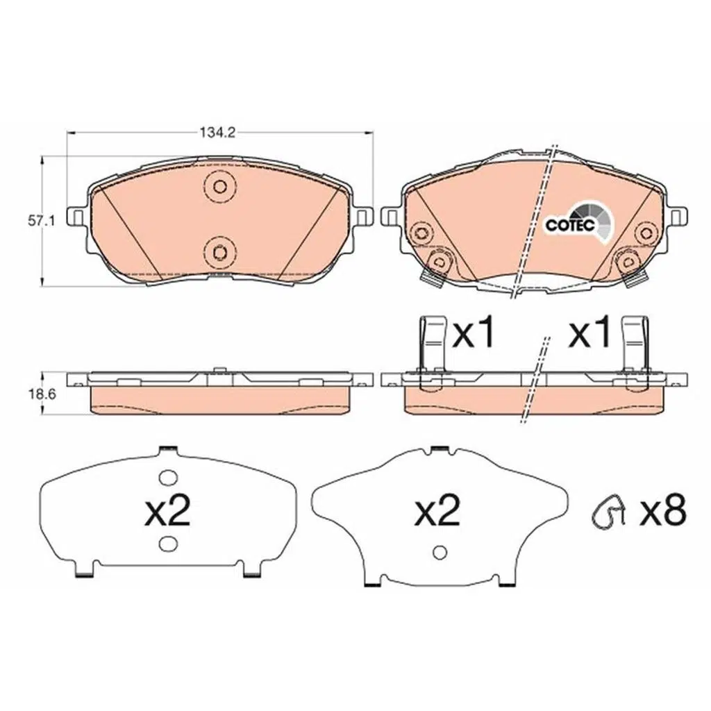 DİSK FREN BALATASI ÖN TOYOTA COROLLA 12> AURIS 12> AURIS TOURING SPORTS 13> AURIS VAN 13> (D4D) (1 TK )