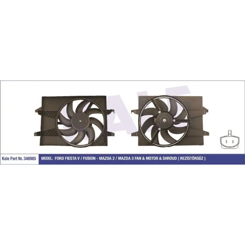 FAN MOTORU DAVLUMBAZLI FORD FIESTA V/FUSION - MAZDA 2/MAZDA 3 (1 AD )