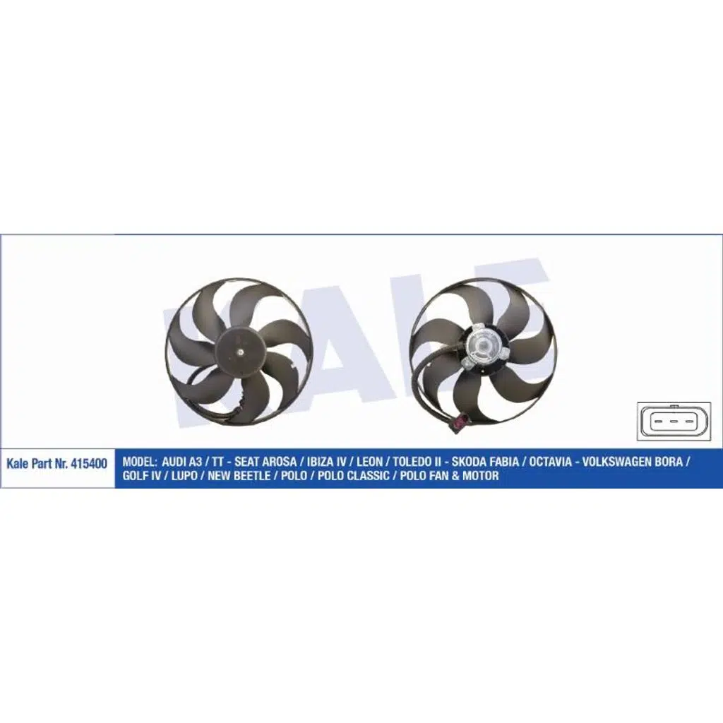 FAN MOTORU MOTOR AUDI A3/TT -SKODA FABIA- VW BORA/GOLF IV/LUPO/NEW BEETLE/POLO (250/80W 350MM) (1 AD )