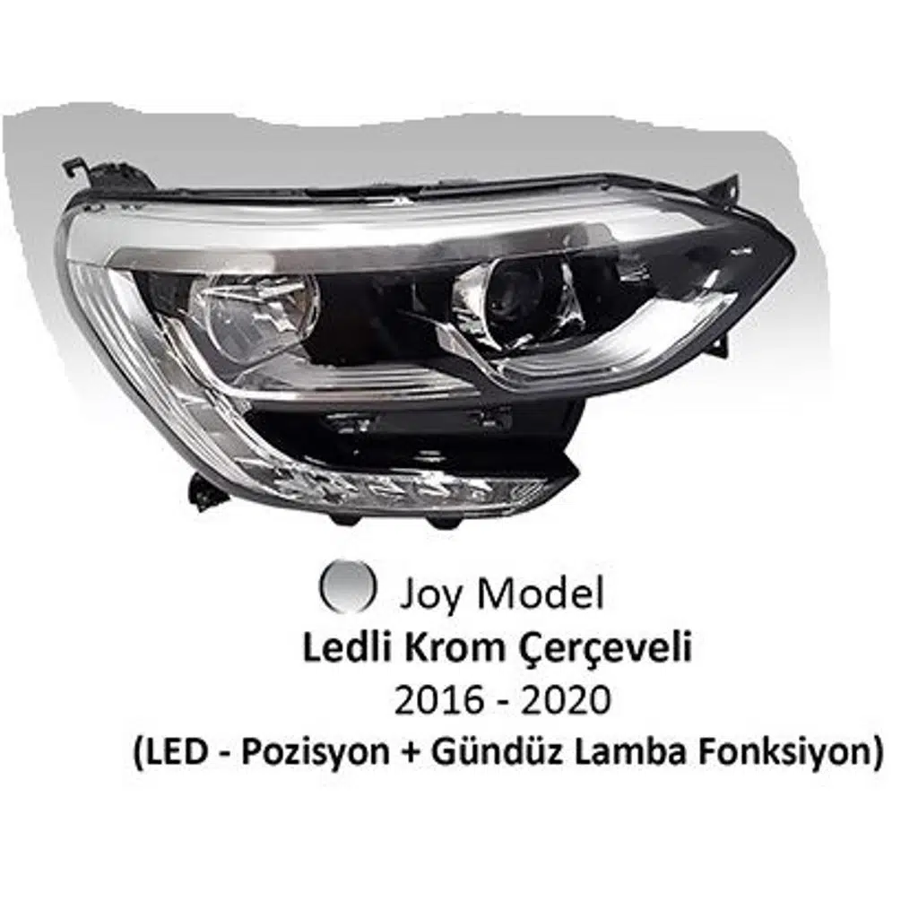 FAR MOTORLU SOL RENAULT MEGANE IV 2017- JOY MODEL LEDLİ KROM ÇERÇEVELİ (1 AD )
