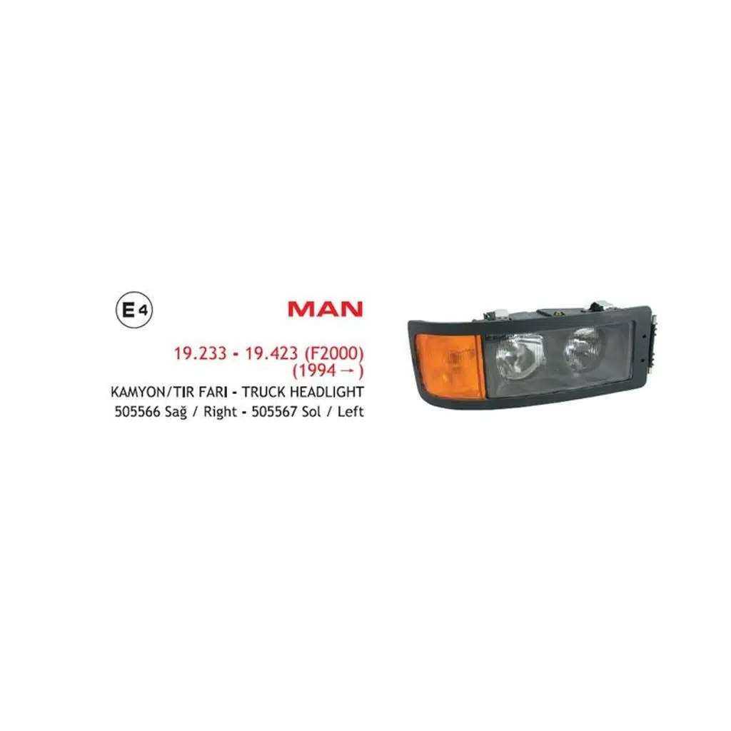FAR SAĞ MAN 19.233-19.423 (F2000) KAMYON/TIR (1994>) E4 E-BELGELİ (1 AD )