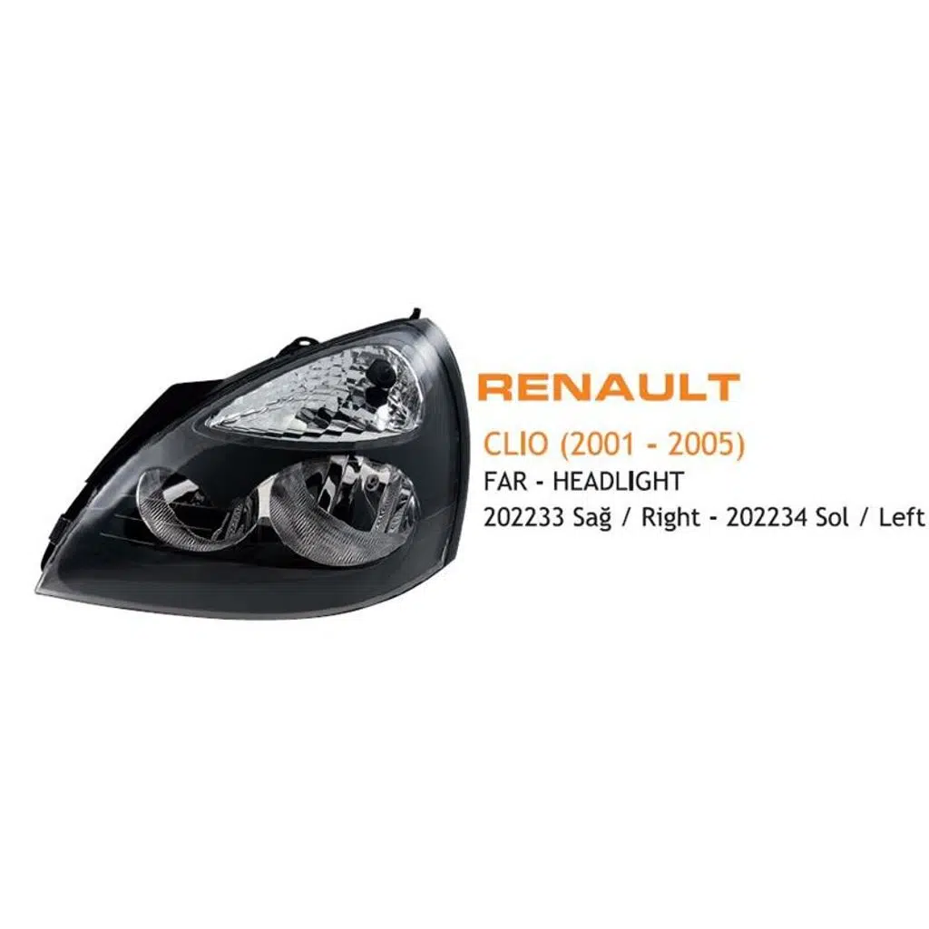 FAR SAĞ RENAULT CLIO SİYAH 2001-2005 (1 AD )