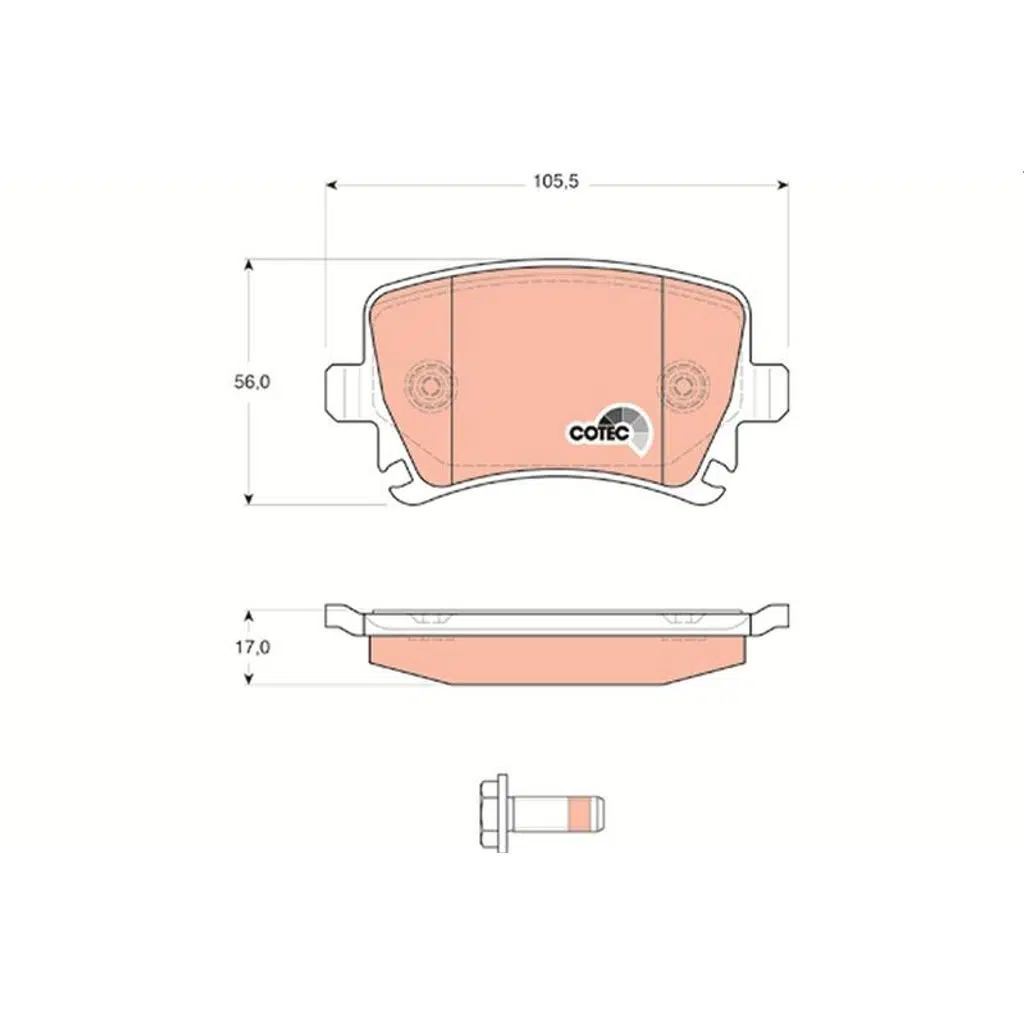 FREN BALATASI ARKA GOLF V 04-09 PASSAT 06-15 / AUDI A6 01> Q3 11> (1 TK )