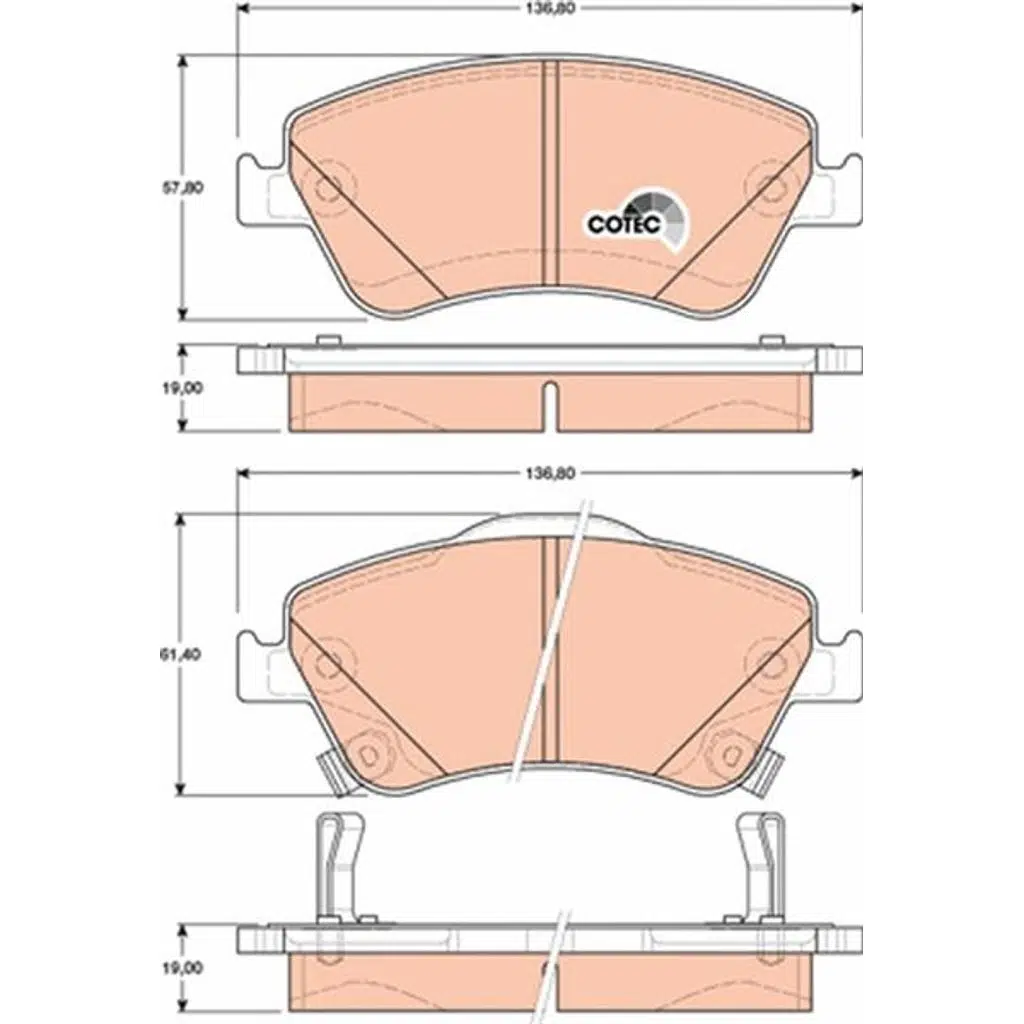 FREN BALATASI ÖN TOYOTA COROLLA D4D 07-12 - COROLLA 1.4 D4D 13> AURIS D4D 07-12 (1 TK )