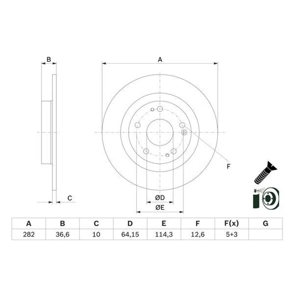 FREN DİSKİ ARKA 16-21 HONDA CİVİC 1.0 HATCHBACK/1.0 VTEC TURBO SEDAN/1.5 VTEC TURBO (2 AD )