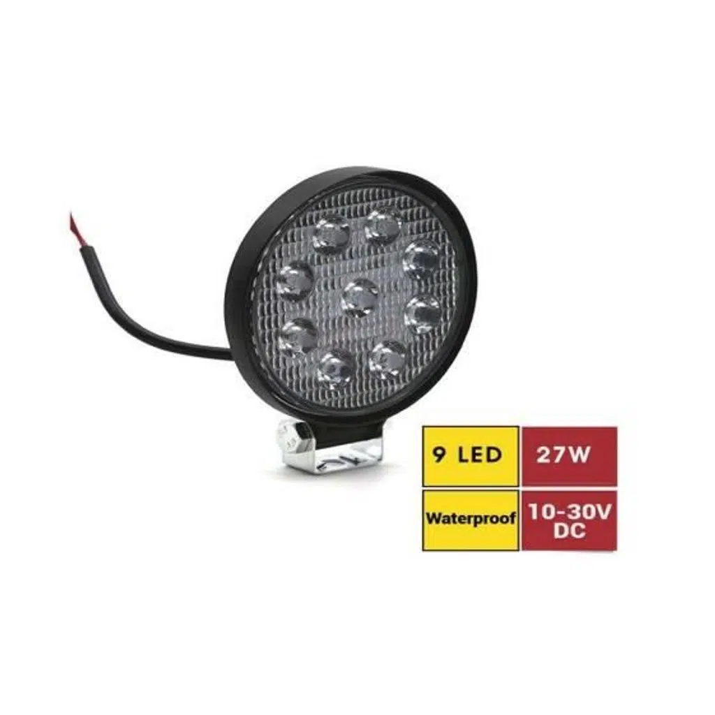 LED ÇALIŞMA LAMBASI 10-30V 27W 9 LED YUVARLAK (1 AD )