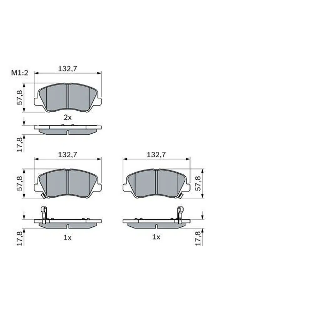 ÖN FREN BALATASI HYUNDAI ACCENT BLUE 10> i20 12> / KIA RIO 13> STONIC 17> (0986TB3160) (1 TK )