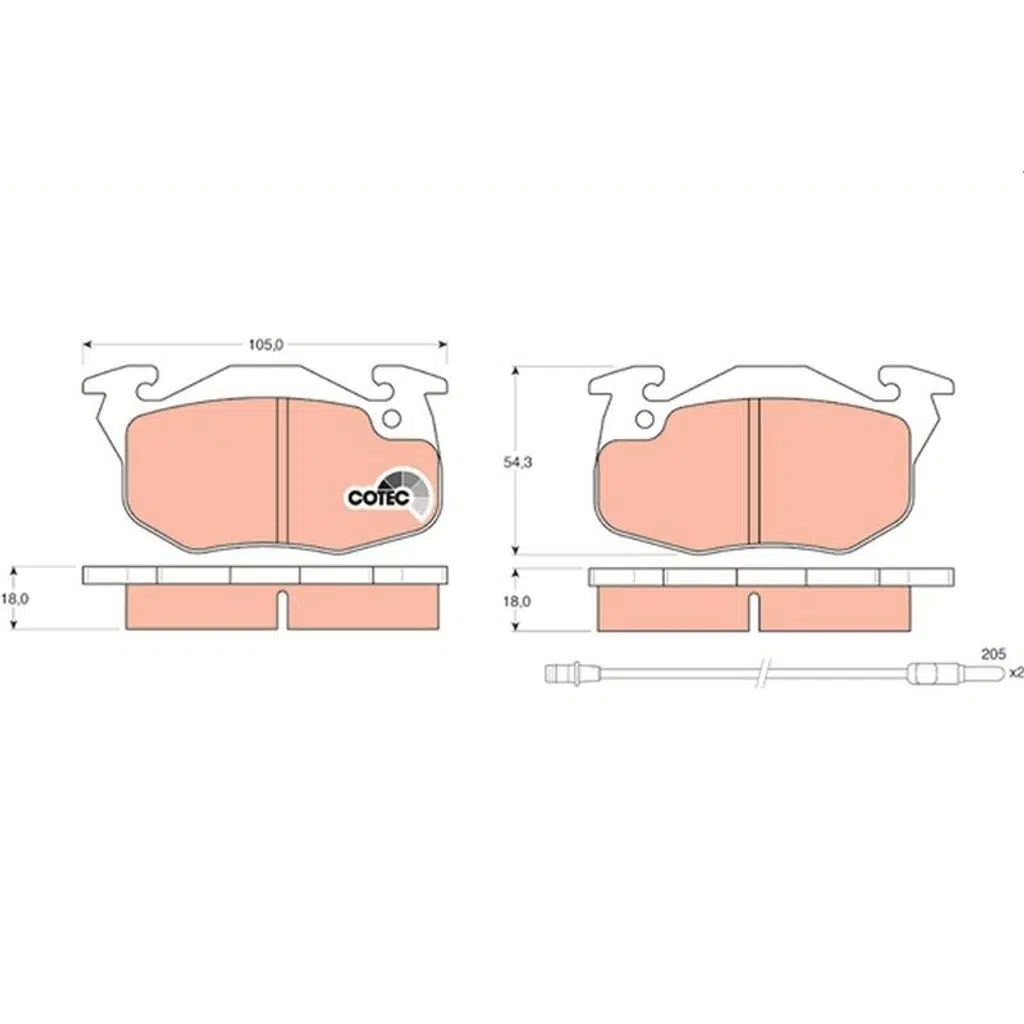 ÖN FREN BALATASI RENAULT R9-R11-R19-YM / PEUGEOT 106-306-405 / CITROEN SAXO (1 TK )