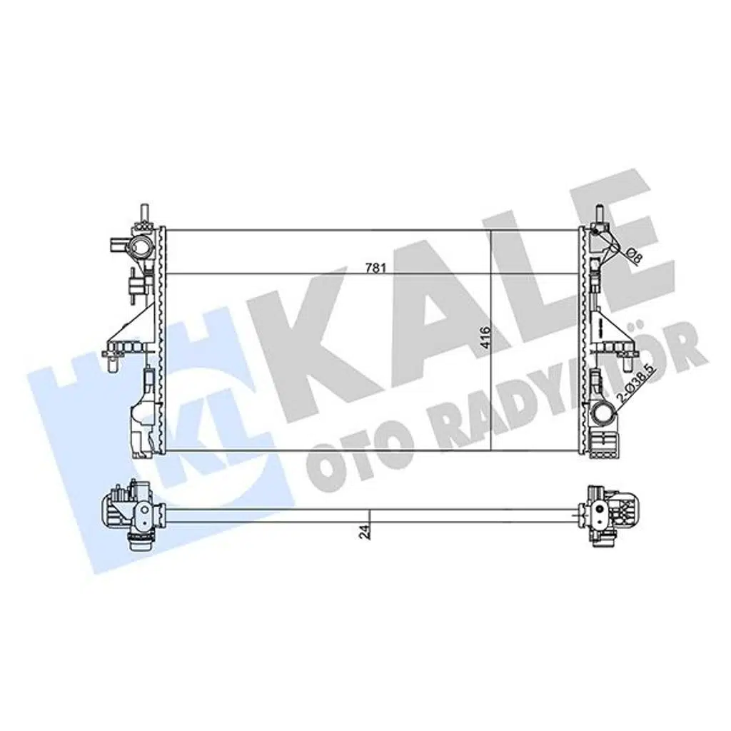 RADYATÖR EURO 6 FIAT DUCATO 2015-- 2.0 2.2 CITROEN JUMPER PEUGEOT BOXER (MT) AL/MKNK 24 MM (1 AD )