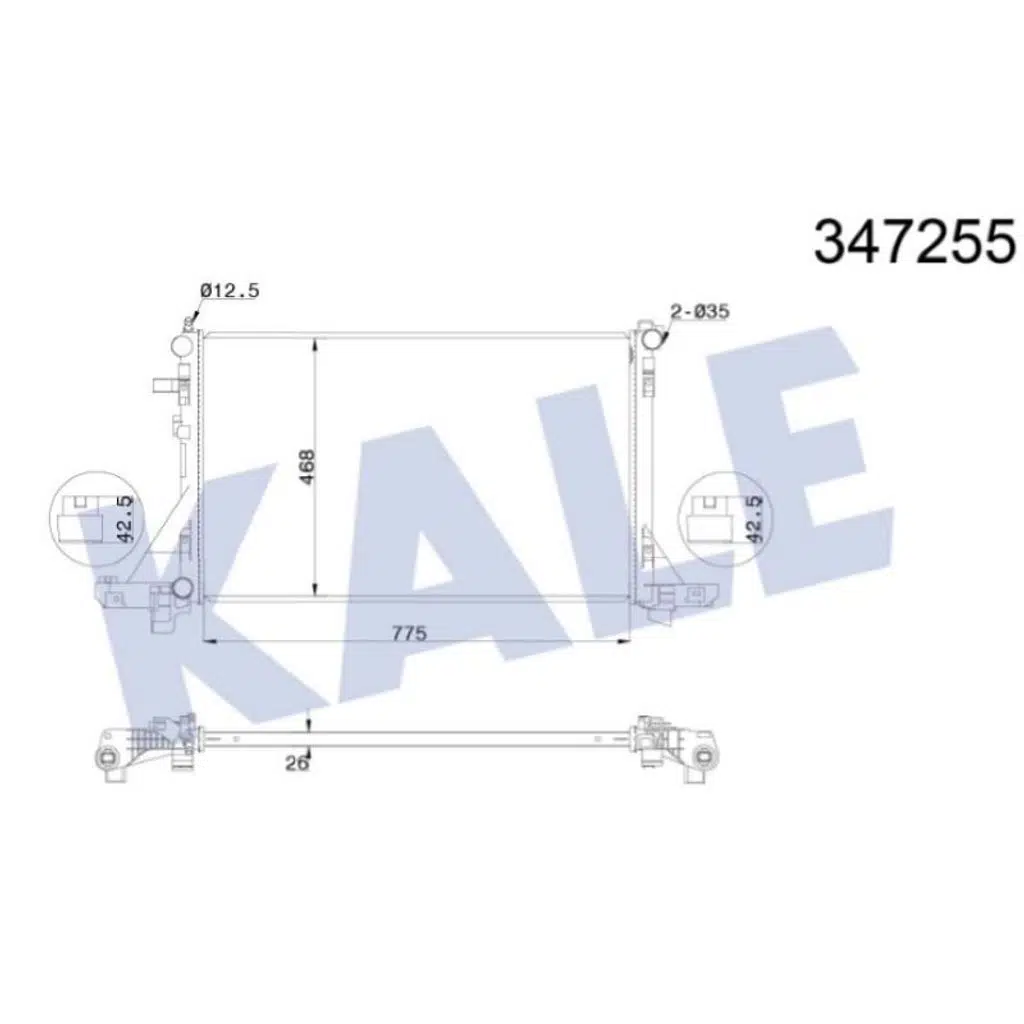 RADYATÖR SU BRAZING 26MM RENAULT MASTER III- OPEL MOVANO 2.3DCI (10+) AL/PL/BRZ (1 AD )
