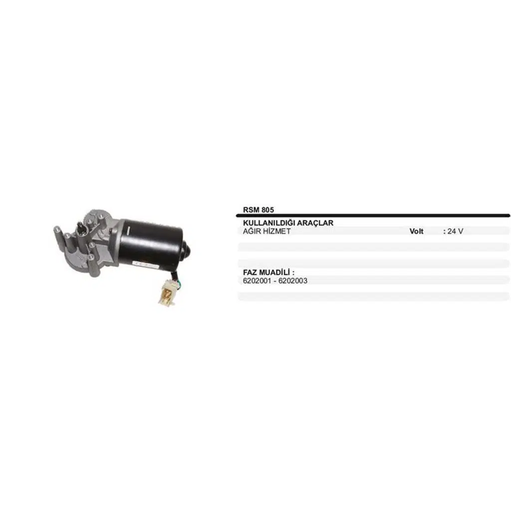 SİLECEK MOTORU 24V AĞIR HİZMET FAZ:6202001/6202003 (1 AD )