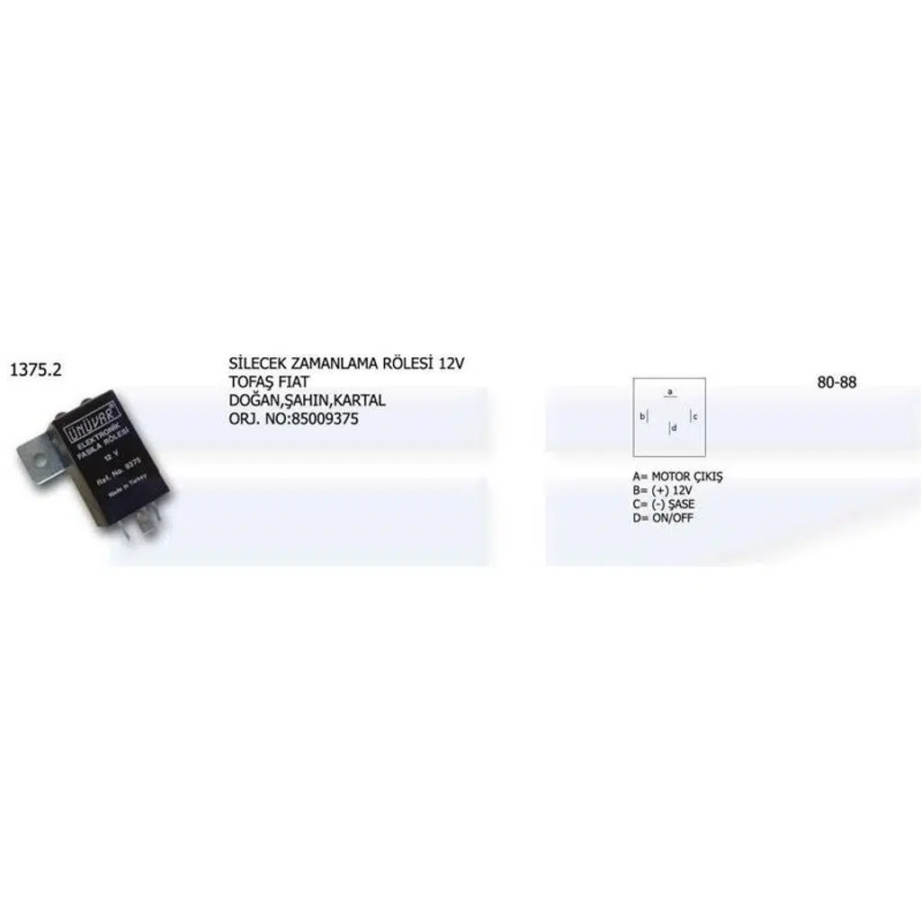 SİLECEK ZAMANLAMA ROLESİ 12V FIAT DKŞ 85009375 (1 AD )