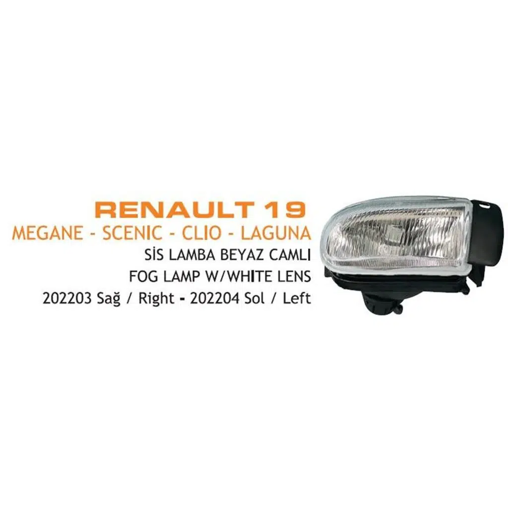 SİS LAMBASI ELİPS RENAULT R19 EM BEYAZ SOL (1 AD )