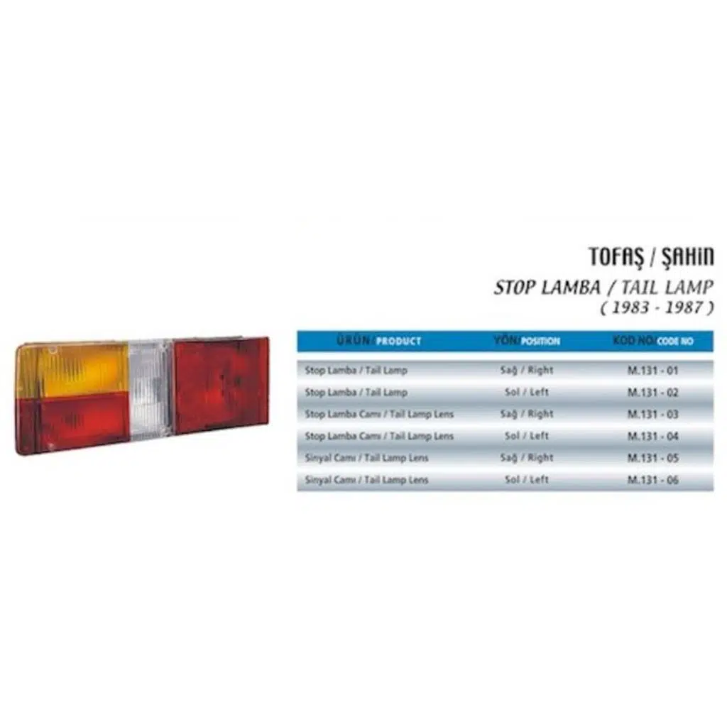 STOP LAMBA 85M.FIAT DKŞ DOĞAN-ŞAHİN SOL (1 AD )
