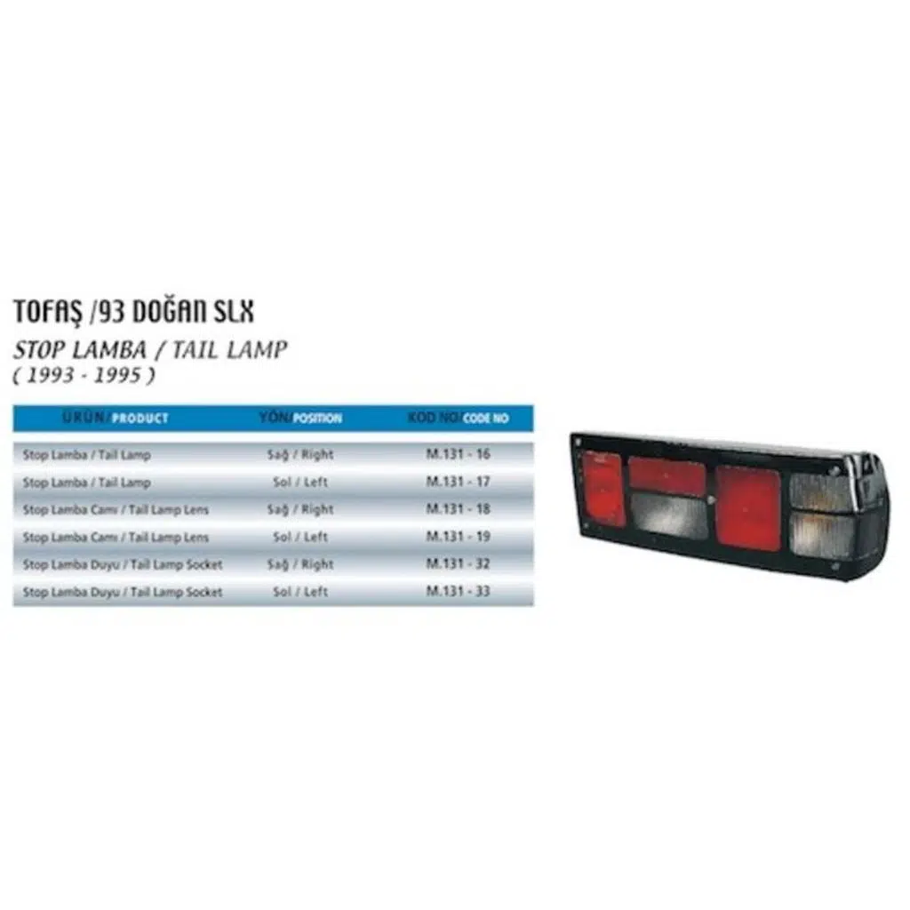 STOP LAMBA 93 FIAT DOĞAN SLX SOL (1 AD )