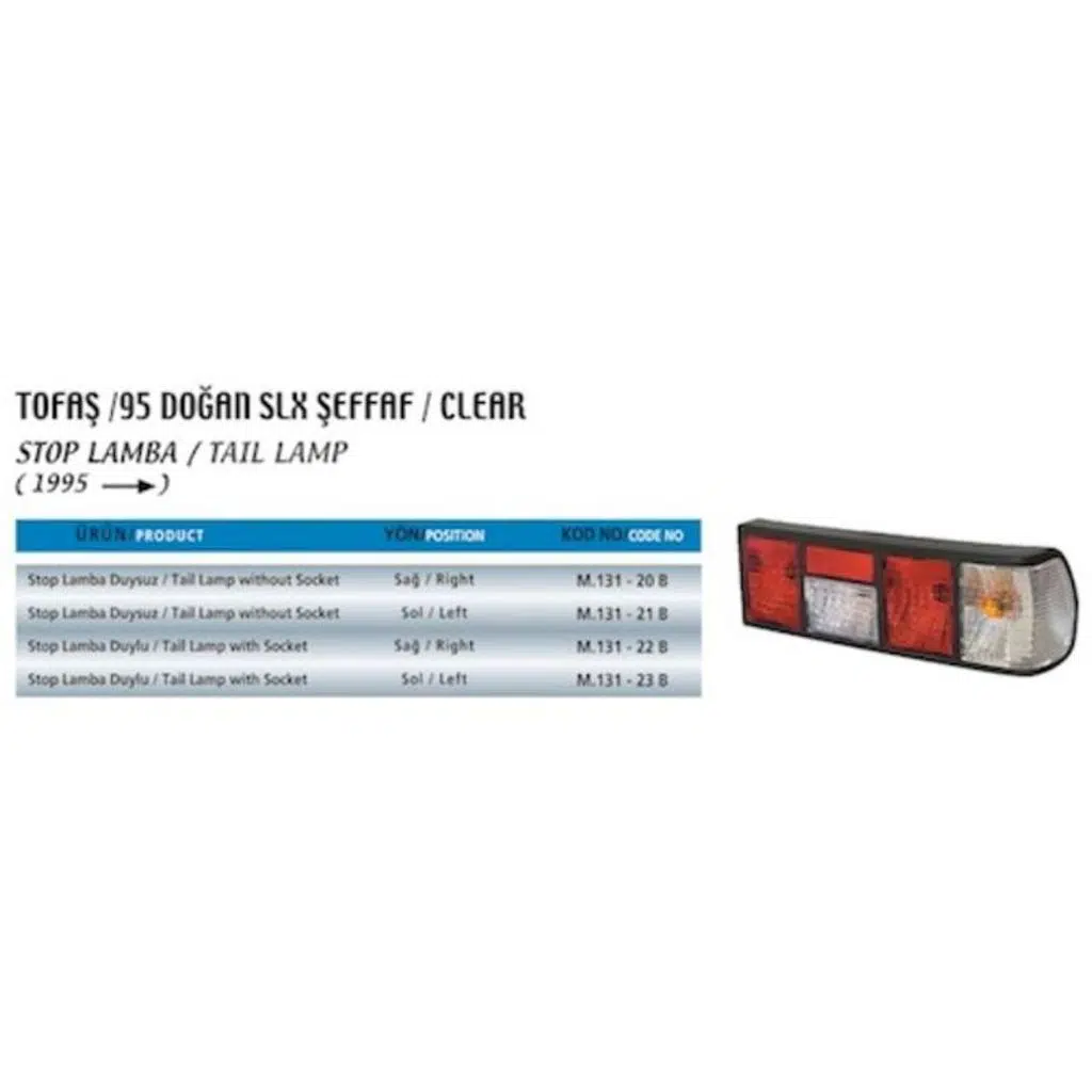 STOP LAMBA ŞEFFAF DUYSUZ 95 FIAT SLX SOL (1 AD )