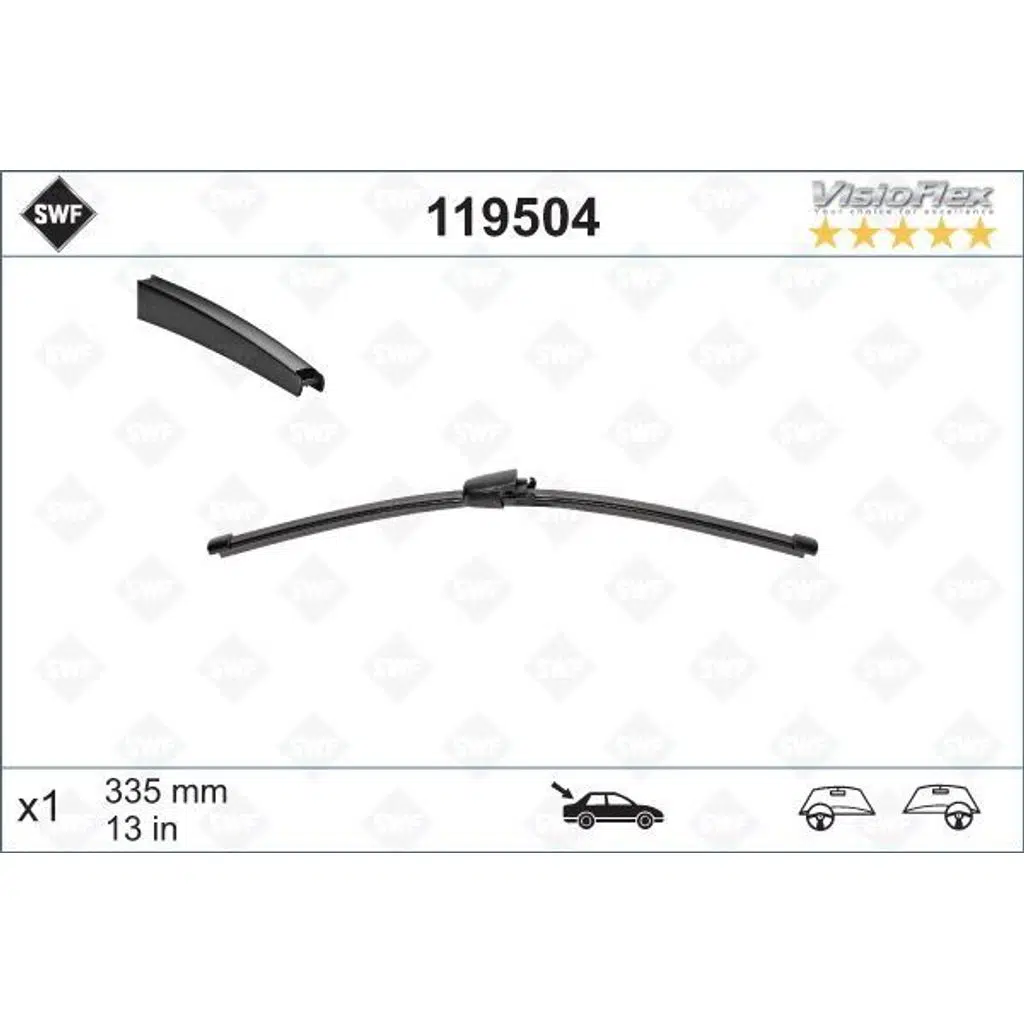 (SWF) SİLECEK SÜPÜRGESİ 335MM ARKA VW POLO-GOLF V (1 AD )