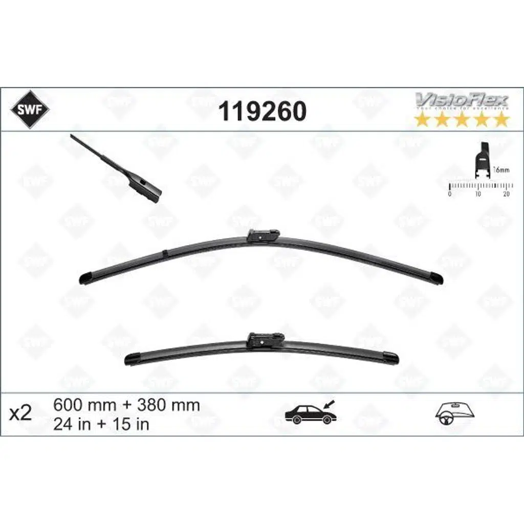 (SWF) SİLECEK SÜPÜRGESİ (X2) POLO VI (600+380) (1 TK )