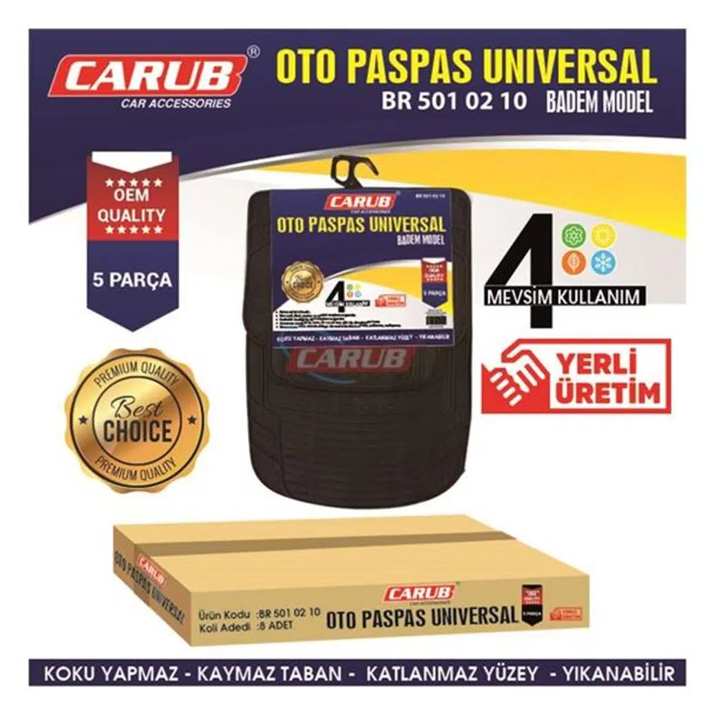 UNIVERSAL 5 PARÇA PASPAS SİYAH BADEM MODEL (1 AD )